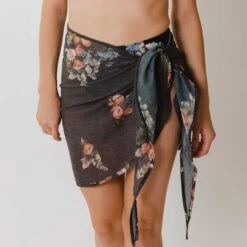 Rose Black Sarong -Swimwear Specialty Shop 369A0671final 1