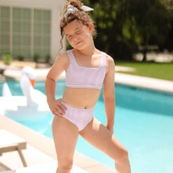 Mini Olivia Two-Piece Set, Lilac Stripe -Swimwear Specialty Shop 369A0810final