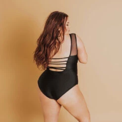 The Maria, Black Mesh One-Piece Swimsuit -Swimwear Specialty Shop 369A1447 web