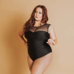 The Maria, Black Mesh One-Piece Swimsuit -Swimwear Specialty Shop 369A1516 web