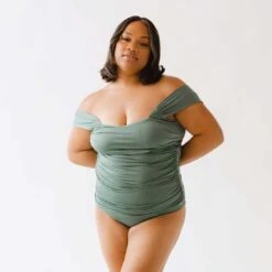 Sea Salt Off Shoulder One-Piece -Swimwear Specialty Shop 369A1545final 06442ac6 3118 4844 ae46 242b52a2fd4b