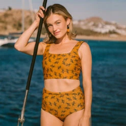 Golden Tiger High-Waisted Bottoms -Swimwear Specialty Shop 369A2024