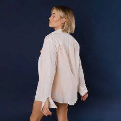 Linen Button Up, White -Swimwear Specialty Shop 369A2790final