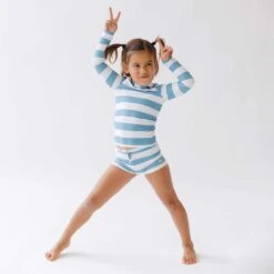 Mini Rash Guard And Shorts Set, Horizon Blue -Swimwear Specialty Shop 369A3217