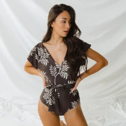 The Cape One-Piece, Chocolate Fern -Swimwear Specialty Shop 369A3974final