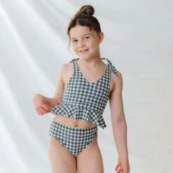 Mini Tied-Up Tankini Set, Houndstooth -Swimwear Specialty Shop 369A4247final