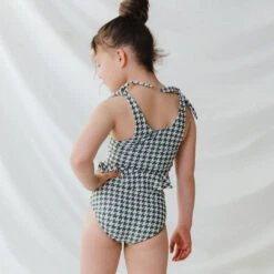 Mini Tied-Up Tankini Set, Houndstooth -Swimwear Specialty Shop 369A4267final