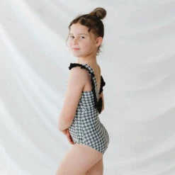 Mini Ruffle One-Piece, Houndstooth -Swimwear Specialty Shop 369A4394final