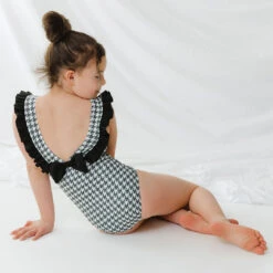 Mini Ruffle One-Piece, Houndstooth -Swimwear Specialty Shop 369A4431final