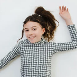 Mini Rash Guard Two-Piece Set, Houndstooth -Swimwear Specialty Shop 369A4671finanl