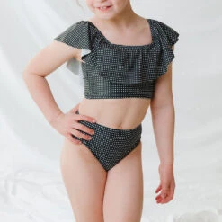 Mini Wave Two-Piece Set, Black Checkers -Swimwear Specialty Shop 369A4684final
