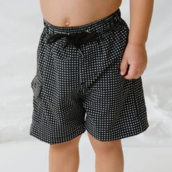 Black Checkers Jr. Swim Trunks -Swimwear Specialty Shop 369A4757final