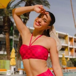 Echo Swim Top, Magenta Check -Swimwear Specialty Shop 369A4815final