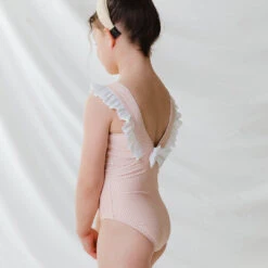 Mini Ruffle One-Piece, Pink Checkers -Swimwear Specialty Shop 369A5203final