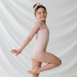 Mini Ruffle One-Piece, Pink Checkers -Swimwear Specialty Shop 369A5219final