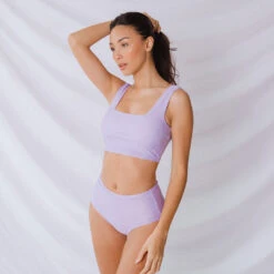 Periwinkle High-Waisted Bottoms -Swimwear Specialty Shop 369A7428final