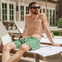 Wind And Sea Shorts, Green Check -Swimwear Specialty Shop 369A7489final