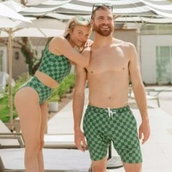 Wind And Sea Shorts, Green Check -Swimwear Specialty Shop 369A7591final