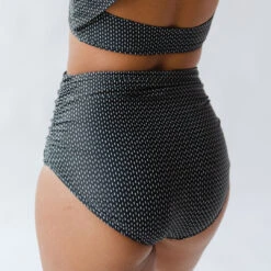 Midnight Dash Ruched High-Waisted Bottoms -Swimwear Specialty Shop 369A7608