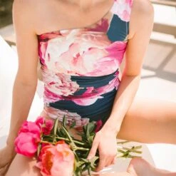 Icon Ruched One-Piece, Peony -Swimwear Specialty Shop 369A7662final