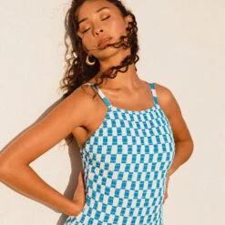 Smocked One-Piece, Blue Checkers -Swimwear Specialty Shop 369A7858final 43cad918 50aa 4396 a0c8 9f5612e96e92