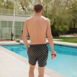 Wind And Sea Shorts 5" Inseam, Slate Checkers -Swimwear Specialty Shop 369A8100finnal