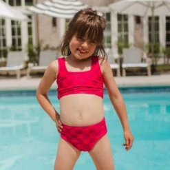 Mini Olivia Two-Piece Set, Magenta Check -Swimwear Specialty Shop 369A8584final 299594e5 098a 4693 ac91 2d604898c225