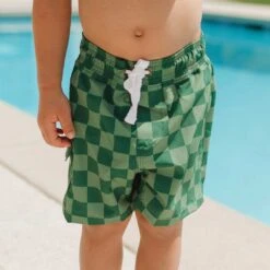 Green Check Jr. Swim Trunks -Swimwear Specialty Shop 369A8613final