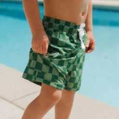 Green Check Jr. Swim Trunks -Swimwear Specialty Shop 369A8632final