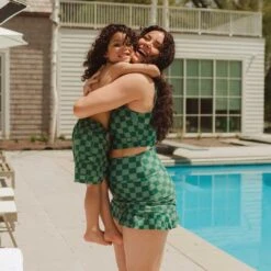 Green Check Jr. Swim Trunks -Swimwear Specialty Shop 369A8652final