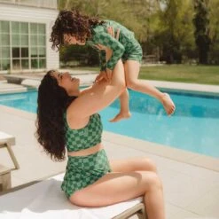 Mini Rash Guard And Shorts Set, Green Check 21 Mini Rash Guard And Shorts Set, Green Check -Swimwear Specialty Shop 369A8918final