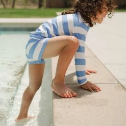 Mini Rash Guard And Shorts Set, Horizon Blue -Swimwear Specialty Shop 369A9228finnal