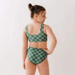Mini Olivia Two-Piece Set, Green Check -Swimwear Specialty Shop 369A9486final