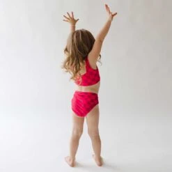 Mini Olivia Two-Piece Set, Magenta Check -Swimwear Specialty Shop 369A9535final