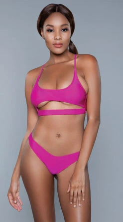 Be Wicked Gianna Underboob Bikini -Swimwear Specialty Shop BW 1975 hotpink front 2020JUN23576