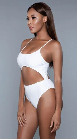 Be Wicked Alina One Piece Swimsuit -Swimwear Specialty Shop BW 1978 white side 2020JUN23576