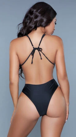 Be Wicked Trinity Tie One Piece Swimsuit -Swimwear Specialty Shop BW 1979 black back 2020JUN23576