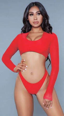 Be Wicked Cardi Two Piece Swimsuit -Swimwear Specialty Shop BW 1980 red front 2020JUN23576