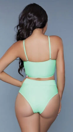 Be Wicked Chanity High Waist Bikini Swimsuit 8 Be Wicked Chanity High Waist Bikini Swimsuit -Swimwear Specialty Shop BW 1986 ngreen back 2020JUN23576