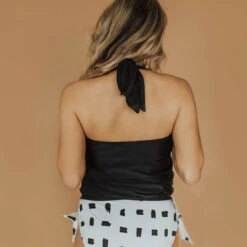 Blousy Tankini, Matte Black -Swimwear Specialty Shop BlackTankini Web1