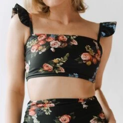 Rose Black Bella Crop Top -Swimwear Specialty Shop DSC03582final