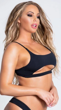 Yandy Morganite Glow Peek-A-Boo Bikini Top -Swimwear Specialty Shop EY 4031T TOP BLACK PS04042019 14