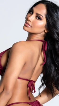 Yandy Riptide Ruffle Triangle Bikini Top -Swimwear Specialty Shop EY 4206T TOP RED 9 PS12172020