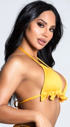 Yandy Riptide Ruffle Triangle Bikini Top -Swimwear Specialty Shop EY 4206T TOP YELLOW 4 PS12172020