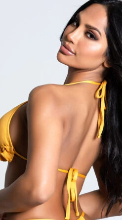 Yandy Riptide Ruffle Triangle Bikini Top -Swimwear Specialty Shop EY 4206T TOP YELLOW 9 PS12172020