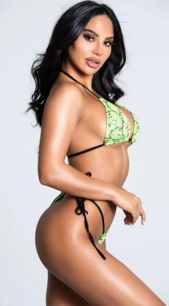 Yandy Snake It Til You Make It Bikini Bottom -Swimwear Specialty Shop EY 4210T 4210B GREEN 6 PS12172020