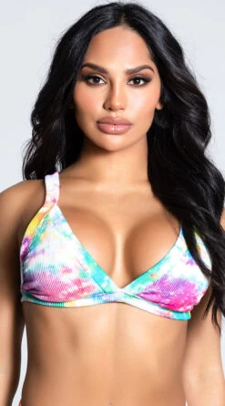 Yandy Dye Hard For Love Triangle Bikini Top -Swimwear Specialty Shop EY 4220T TOP RNBW 1 PS12172020