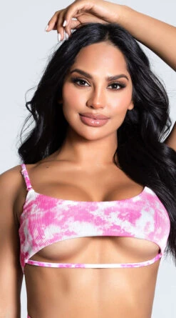 Yandy Tide Dye Underboob Bikini Top -Swimwear Specialty Shop EY 4221T TOP PINK 1 PS12172020