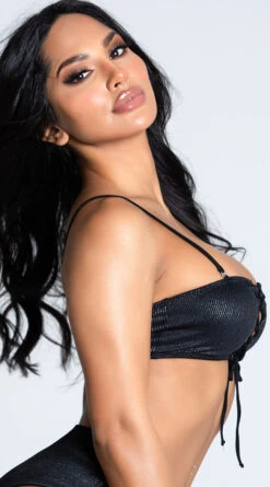 Yandy Seas The Day Bandeau Bikini Top -Swimwear Specialty Shop EY 4236T TOP BLACK 5 PS12172020