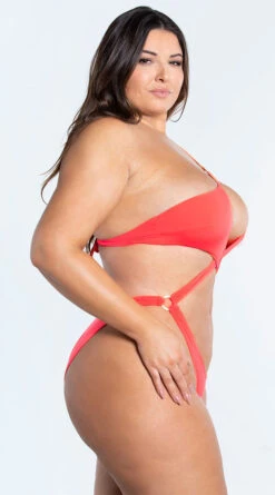 Plus Size Yandy Island Oasis One Piece Swimsuit -Swimwear Specialty Shop EY 4317X CORAL 5 YANDY PS02172022